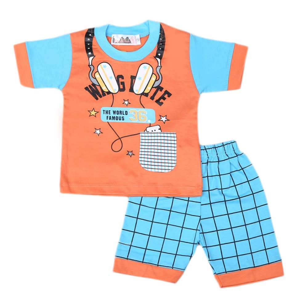 Boys Half Sleeves Suit 4543 - Peach, Kids, Boys Sets And Suits, Chase Value, Chase Value