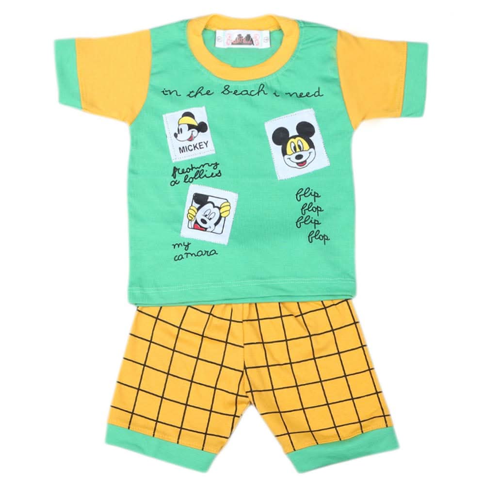 Boys Half Sleeves Suit - Green, Kids, Boys Sets And Suits, Chase Value, Chase Value