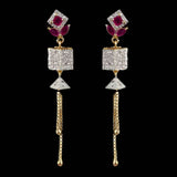 Women's Jhumki - Golden & Red, Women, Earrings & Tops, Chase Value, Chase Value
