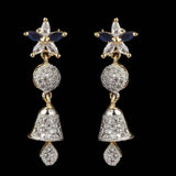 Women's Jhumki - Golden & Navy Blue, Women, Earrings & Tops, Chase Value, Chase Value