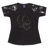 Girls Half Sleeve Fancy T-Shirt - Black - test-store-for-chase-value