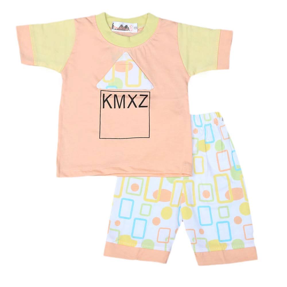 Boys Half Sleeves Suit 4540 - Peach, Kids, Boys Sets And Suits, Chase Value, Chase Value