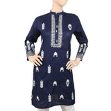 Women's Embroidered Cotton Kurti - Navy Blue, Women, Ready Kurtis, Chase Value, Chase Value