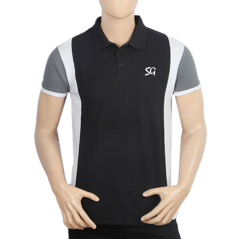 Weekly Offer - Men's Half Sleeves Polo T-Shirt - Black, Men, T-Shirts And Polos, Chase Value, Chase Value
