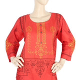 Women's Embroidered 3Pcs Stitched Shalwar Suit - Red, Women, Shalwar Suits, Chase Value, Chase Value