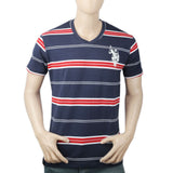 Men's Yarn Dyed Half Sleeves T-Shirt - Dark Blue, Men, T-Shirts And Polos, Chase Value, Chase Value