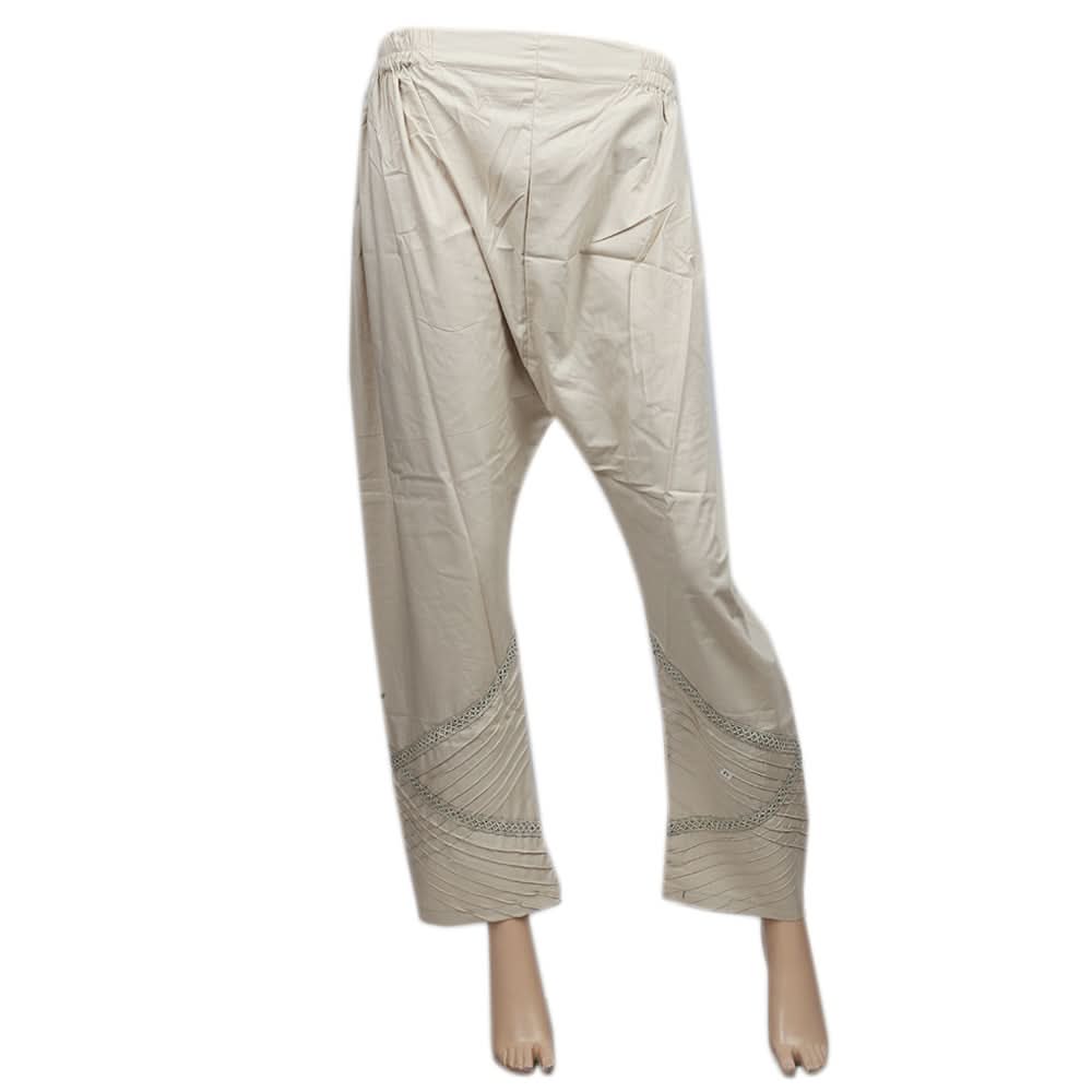 Women's Bottom Pentax With Lace Trouser - Fawn, Women, Pants & Tights, Chase Value, Chase Value