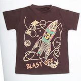 Boys Printed Half Sleeves T-Shirt 4748 - Dark Brown, Kids, Boys T-Shirts, Chase Value, Chase Value