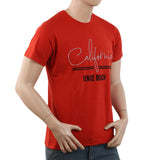 Men's Half Sleeves Printed T-Shirt - Red, Men, T-Shirts And Polos, Chase Value, Chase Value