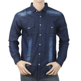 Men's Casual Denim Shirt - Dark Blue, Men, Shirts, Chase Value, Chase Value