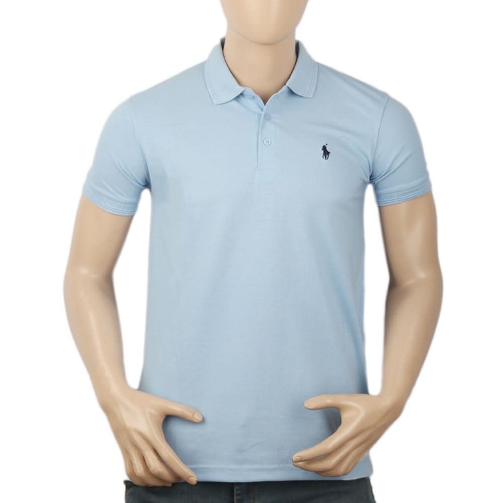 Men's Half Sleeves Polo T-Shirt - Light Blue, Men, T-Shirts And Polos, Chase Value, Chase Value
