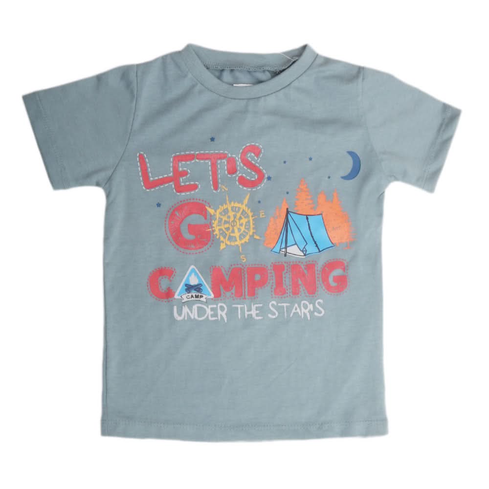 Boys Printed Half Sleeves T-Shirt 4724 - Steel Grey, Kids, Boys T-Shirts, Chase Value, Chase Value