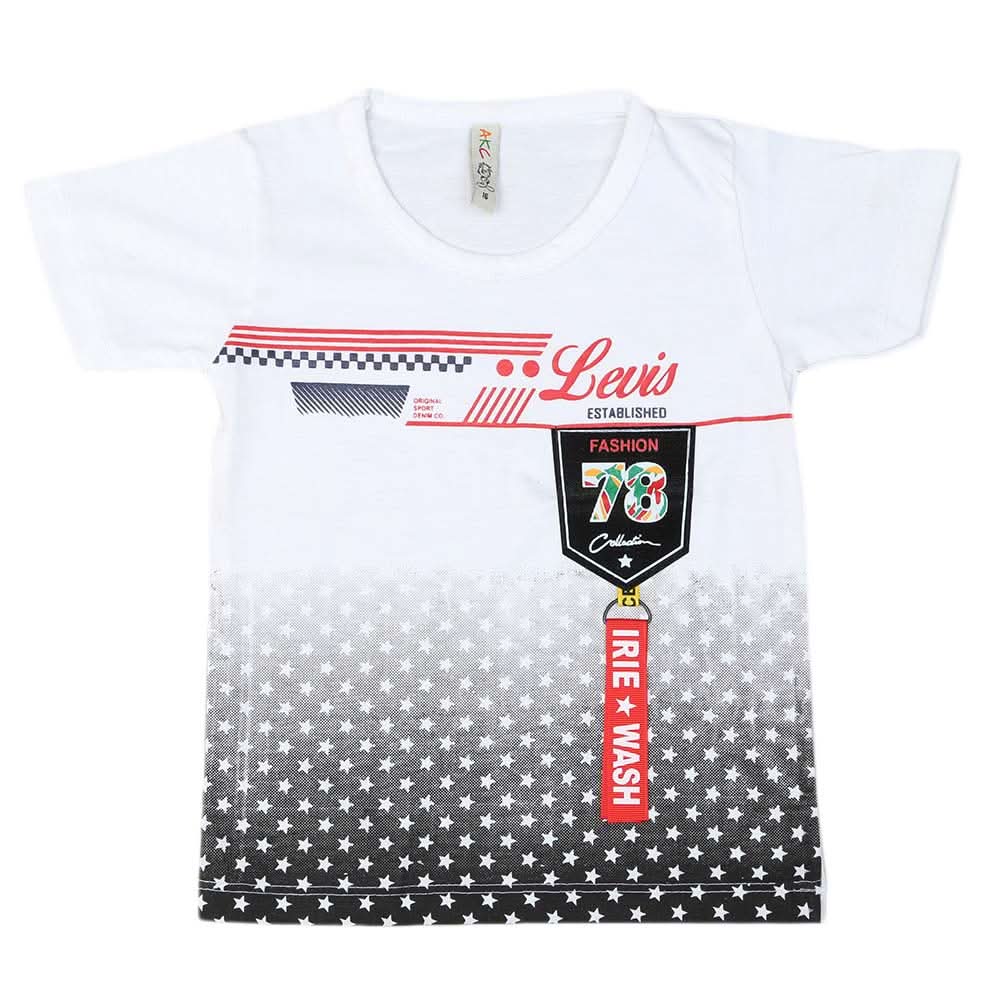 Boys Half Sleeves T-Shirt - White, Kids, Boys T-Shirts, Chase Value, Chase Value