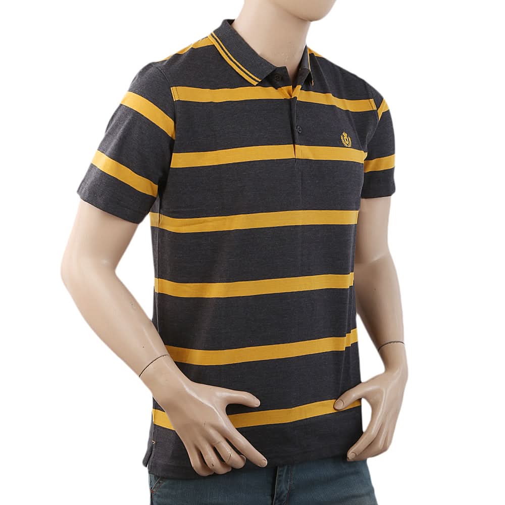 Men's Half Sleeves with Logo Polo T-Shirt - Dark Grey, Men, T-Shirts And Polos, Chase Value, Chase Value