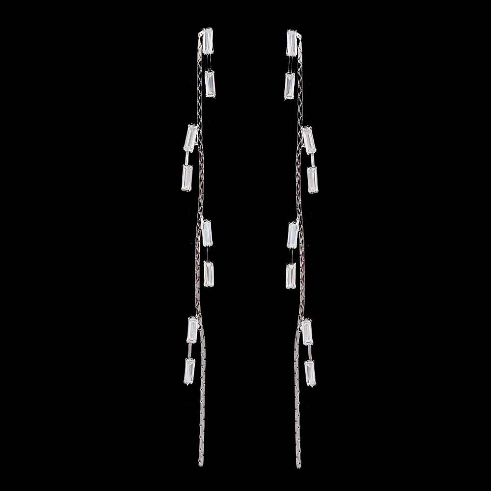 Women's Zircon Earring - Silver, Women, Earrings & Tops, Chase Value, Chase Value