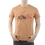 Men's Half Sleeves Printed T-Shirt - Peach, Men, T-Shirts And Polos, Chase Value, Chase Value