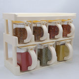 Master Chef Spice Rack 7 Jars Set 450ml - Beige, Home & Lifestyle, Storage Boxes, Chase Value, Chase Value