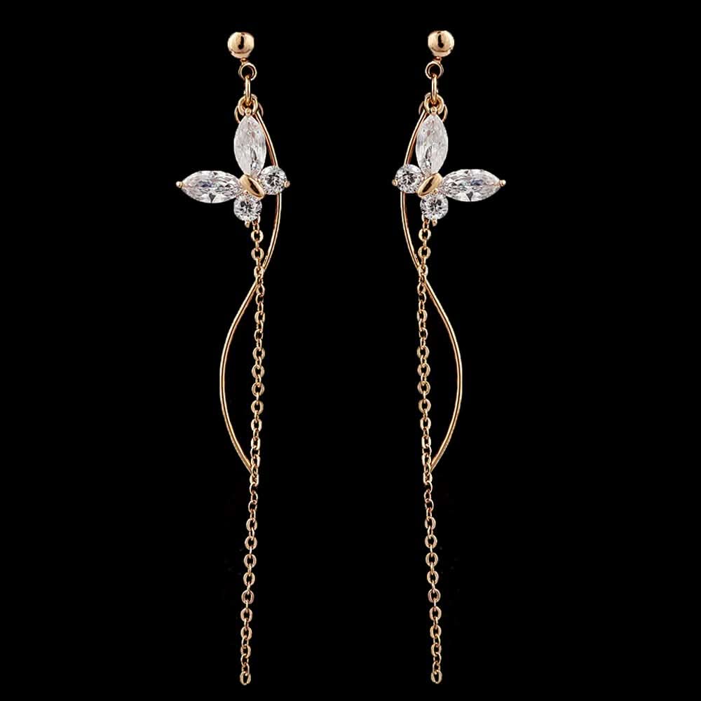Women's Zircon Earring - Golden, Women, Earrings & Tops, Chase Value, Chase Value