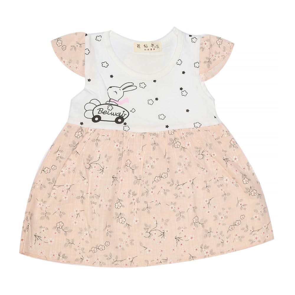 Newborn Baby Frock - Peach, Kids, NB Girls Frocks, Chase Value, Chase Value