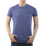 Men's Half Sleeves Twisted Fancy T-Shirt - Blue, Men, T-Shirts And Polos, Chase Value, Chase Value