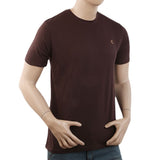 Men's Half Sleeves with Logo T-Shirt - Brown, Men, T-Shirts And Polos, Chase Value, Chase Value