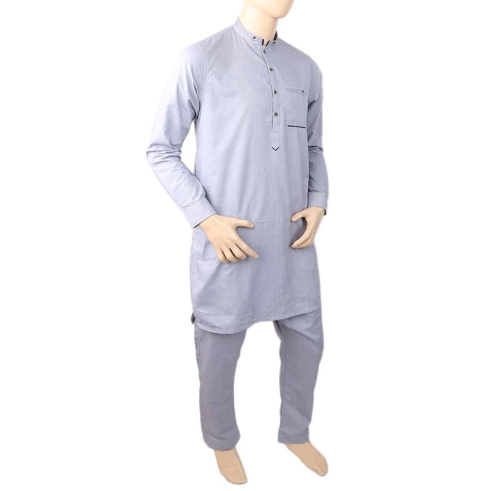 Men's Mashriq Short Kurta Pajama S-5411 - Purple, Men, Shalwar Kameez, Chase Value, Chase Value