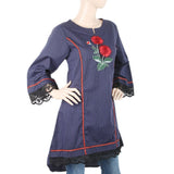 Women's Embroidered Kurti With Tape - Navy Blue, Women, Ready Kurtis, Chase Value, Chase Value