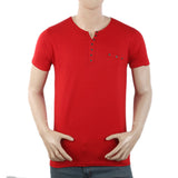 Men's Half Sleeves Y-Stud Fancy T-Shirt - Red, Men, T-Shirts And Polos, Chase Value, Chase Value