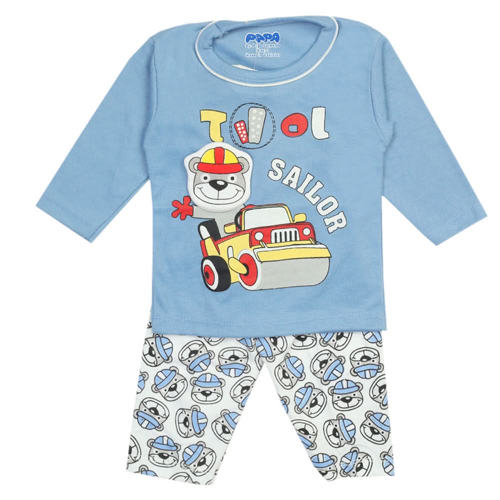 Newborn Boys Full Sleeves Suit - Light Blue, Newborn Boys Sets & Suits, Chase Value, Chase Value