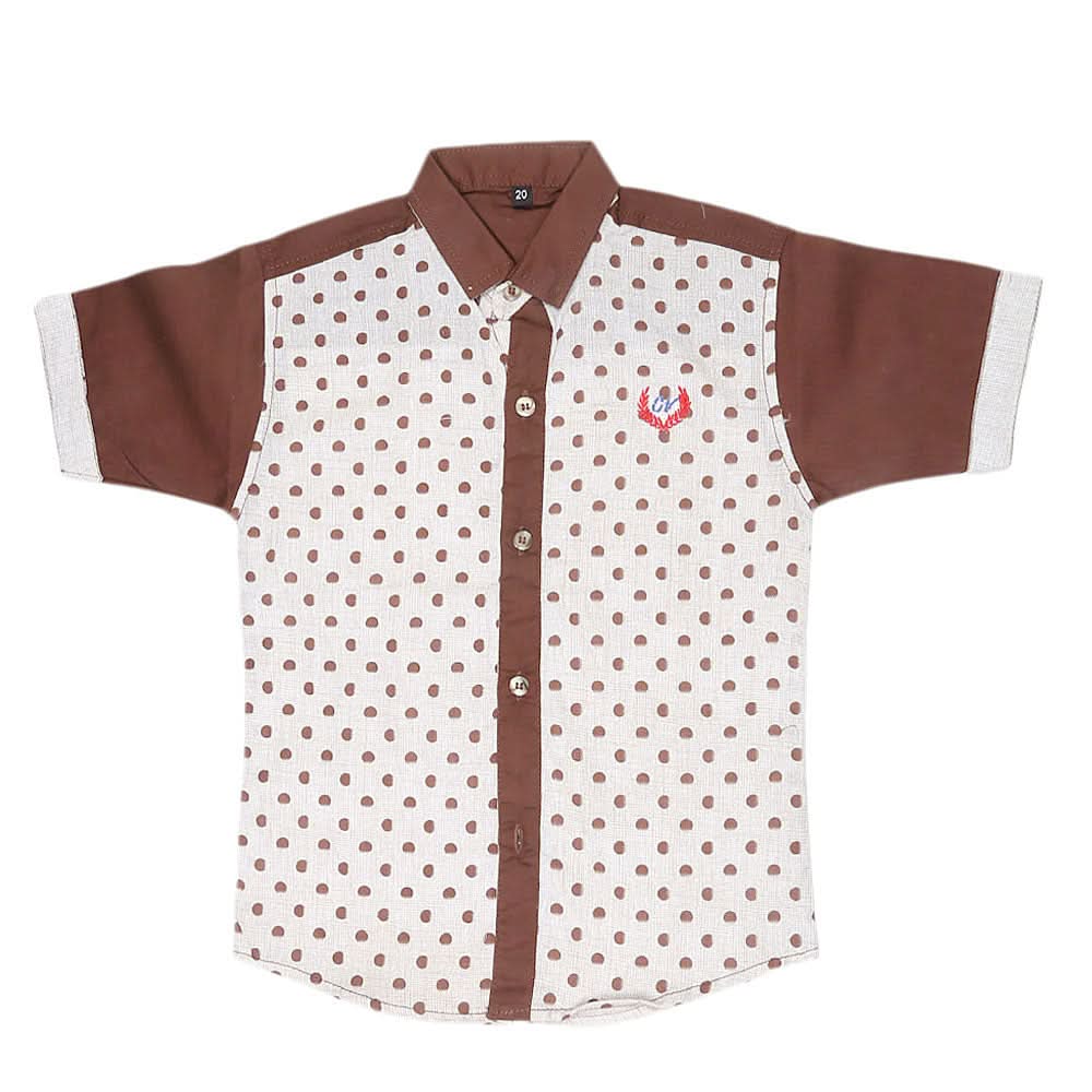 Boys Half Sleeves Casual Shirt - Brown, Kids, Boys Shirts, Chase Value, Chase Value