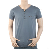 Men's Half Sleeves Y-Stud Fancy T-Shirt - Grey, Men, T-Shirts And Polos, Chase Value, Chase Value