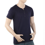 Men's Half Sleeves Y-Stud Fancy T-Shirt - Navy Blue, Men, T-Shirts And Polos, Chase Value, Chase Value