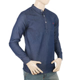 Men's Casual Kurta Collor Shirt - Dark Blue, Men, Shirts, Chase Value, Chase Value