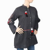 Women's Embroidered Stripe Top - Dark Grey, Women, T-Shirts And Tops, Chase Value, Chase Value