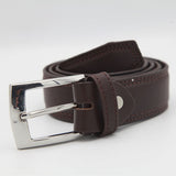 Men's Leather D-Stitch Belt - Brown, Men, Belt, Chase Value, Chase Value