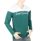 Men's Full Sleeves T-Shirt - Green, Men, T-Shirts And Polos, Chase Value, Chase Value