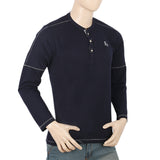 Men's Full Sleeves Round Neck T-Shirt - Navy Blue, Men, T-Shirts And Polos, Chase Value, Chase Value