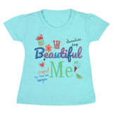 Girls Half Sleeves T-Shirt - Cyan, Kids, Girls T-Shirts, Chase Value, Chase Value