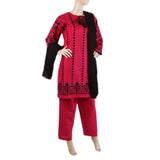 Women Cotton Embroidered 03Pcs Suit - Dark Pink, Women, Shalwar Suits, Chase Value, Chase Value