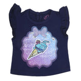 Newborn Girl Half Sleeves T-Shirt - Navy Blue, Kids, NB Girls T-Shirts, Chase Value, Chase Value