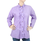 Women's Casual Shirt With Front Pleats - Purple, Women, T-Shirts And Tops, Chase Value, Chase Value