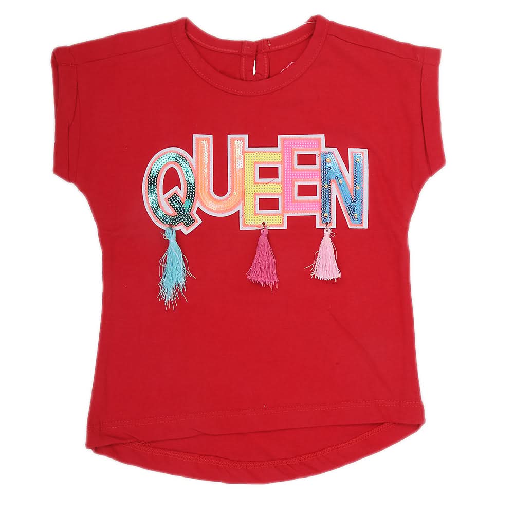 Newborn Girl Half Sleeves T-Shirt - Red, Kids, NB Girls T-Shirts, Chase Value, Chase Value
