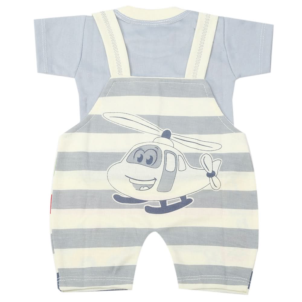 Newborn Boys Half Sleeves Romper - Steel Blue, Kids, Newborn Boys Rompers, Chase Value, Chase Value