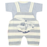 Newborn Boys Half Sleeves Romper - Steel Blue, Kids, Newborn Boys Rompers, Chase Value, Chase Value