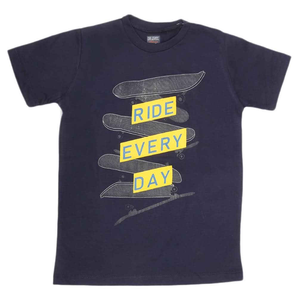 Boys Print T-Shirt - Navy Blue, Kids, Boys T-Shirts, Chase Value, Chase Value