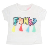 Newborn Girl Half Sleeves T-Shirt - White, Kids, NB Girls T-Shirts, Chase Value, Chase Value