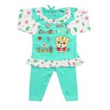 Newborn Girls Full Sleeves Suit - Sea Green, Newborn Girls Sets & Suits, Chase Value, Chase Value