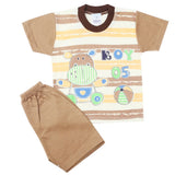 Newborn Boys Half Sleeves Suit - Brown, Kids, New Born Boys Sets And Suits, Chase Value, Chase Value