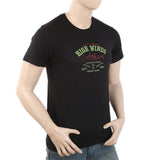 Men's Round Neck Half Sleeves T-Shirt - Black, Men, T-Shirts And Polos, Chase Value, Chase Value
