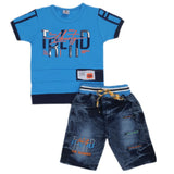 Boys Half Sleeves Denim Suit - Blue, Kids, Boys Sets And Suits, Chase Value, Chase Value